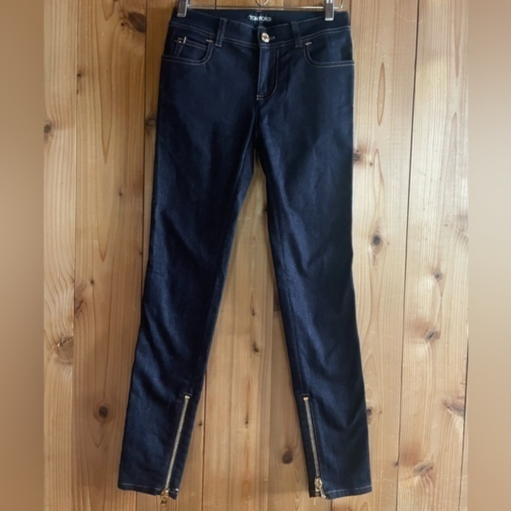 Tom Ford dark indigo jeans size 25 gold hardware